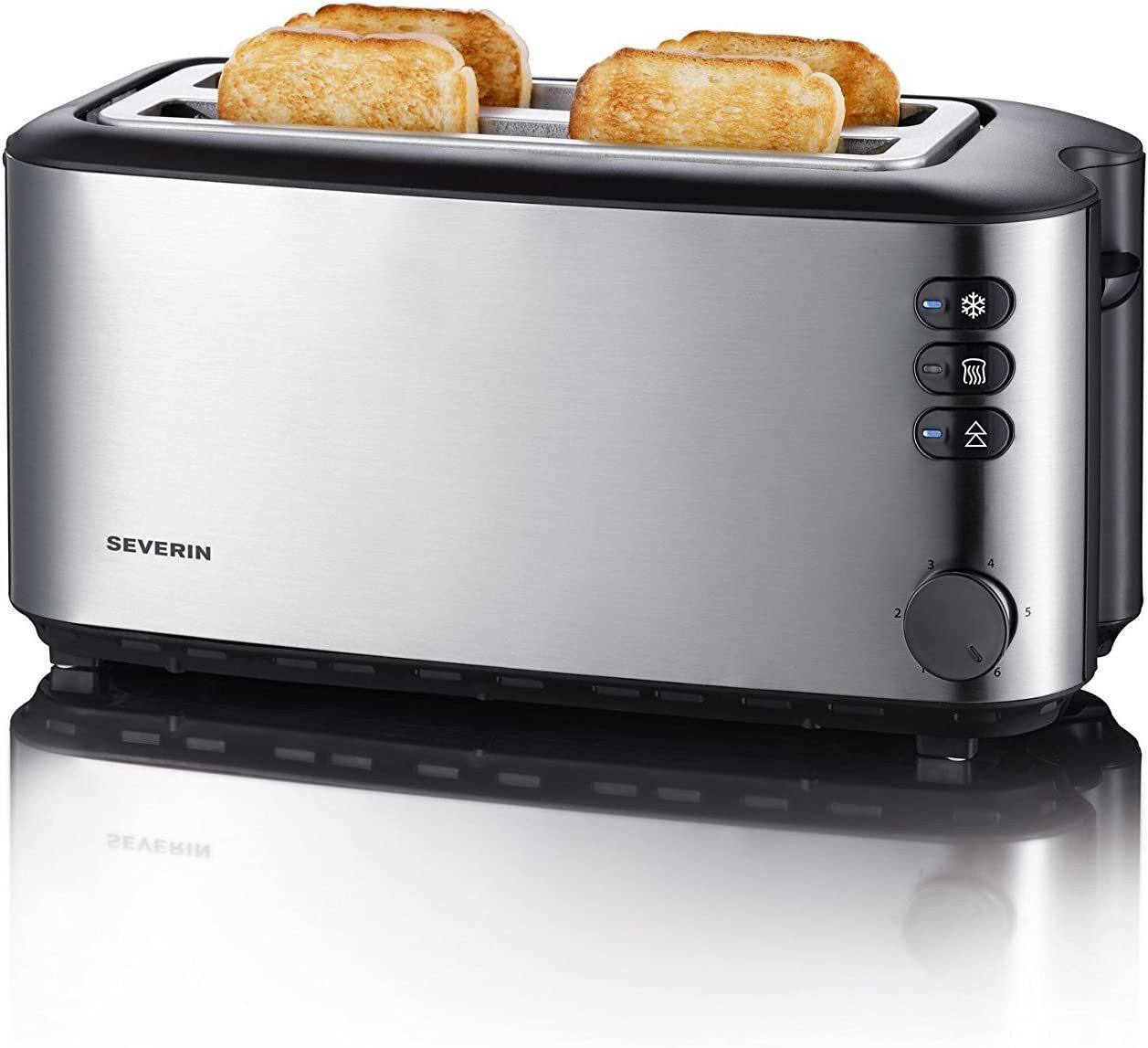 Severin AT 2509 Langschlitztoaster für 4 Scheiben 1400 W